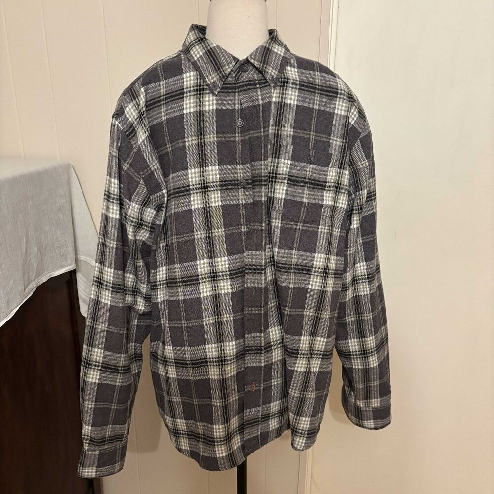 Men's Plaid Cotton Flannel Shirt by Weatherproof - Size XL